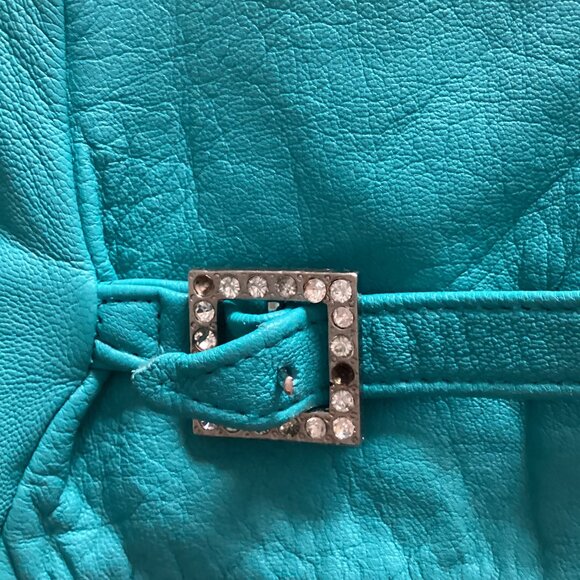 InWear Women's Goats Skin Super Soft Leather Gloves Teal Retro Size 8 Y2K - Picture 3 of 7